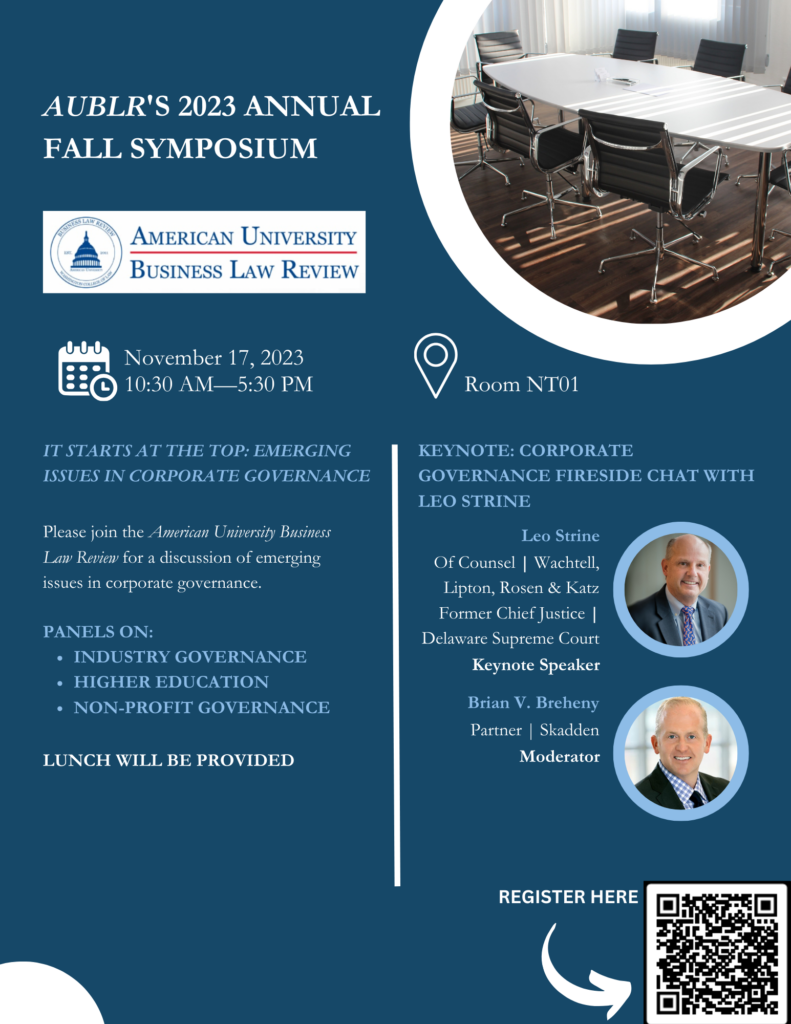 Flyer advertising AUBLR's fall 2023 symposium