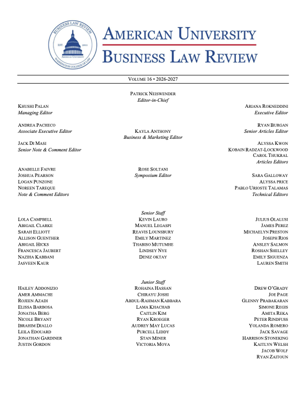 Vol. 16 Full Masthead